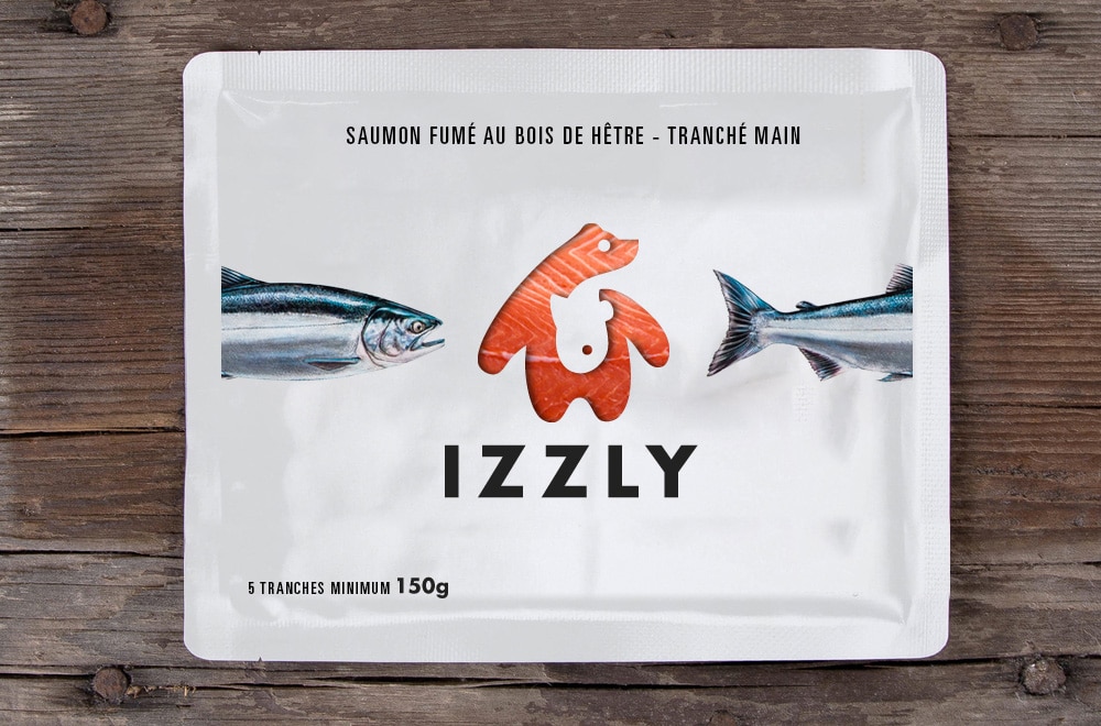 Création marque de saumon, naming, identité visuelle pour Izzly