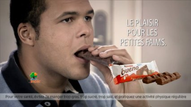 Campagne kinder bueno influence food Jo-Wilfried Tsonga influenceur food pour la campagne kinder bueno