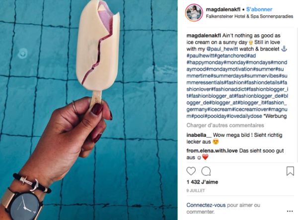 Influenceur food instagram glace magnum